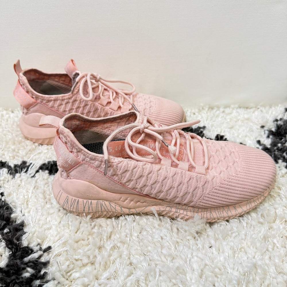 TM WILL LOVE Pink Textured Knit Lace Up Athletic Running Sneakers Size 37 Womens - Picture 5 of 9